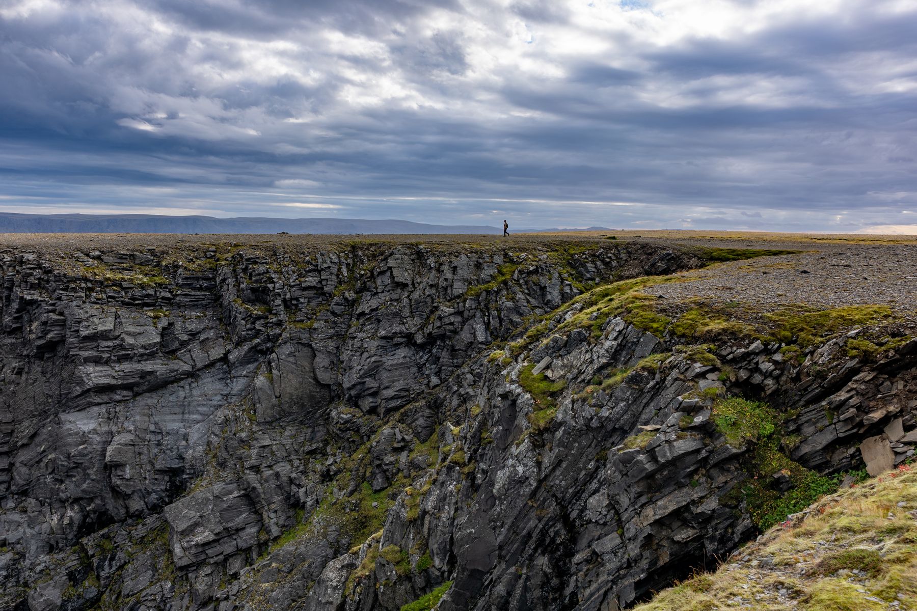 Seth Walks Alone Along Nordkapp Cliffs